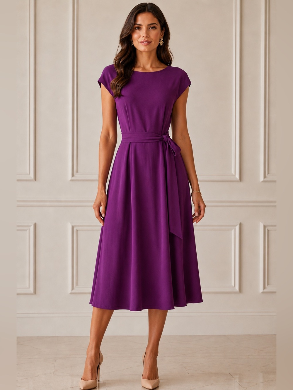 Dresstells Elegant A-Line Purple Cocktail Dress